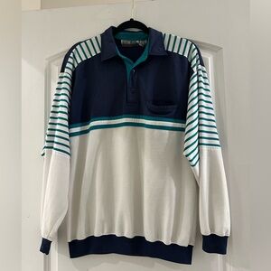 Vintage Knightsbridge Mensware Long Sleeve Pocket Polo Size M